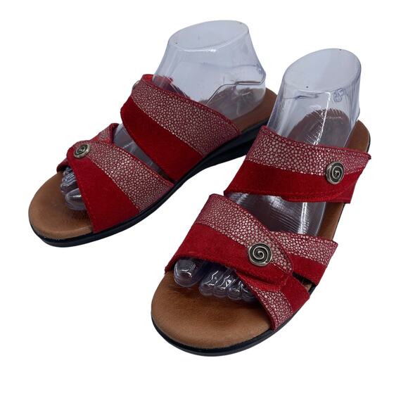 FLEXUS by Spring Step Size 40 Red Suede Italian Comfort Sandals Made in Italy - Picture 10 of 10